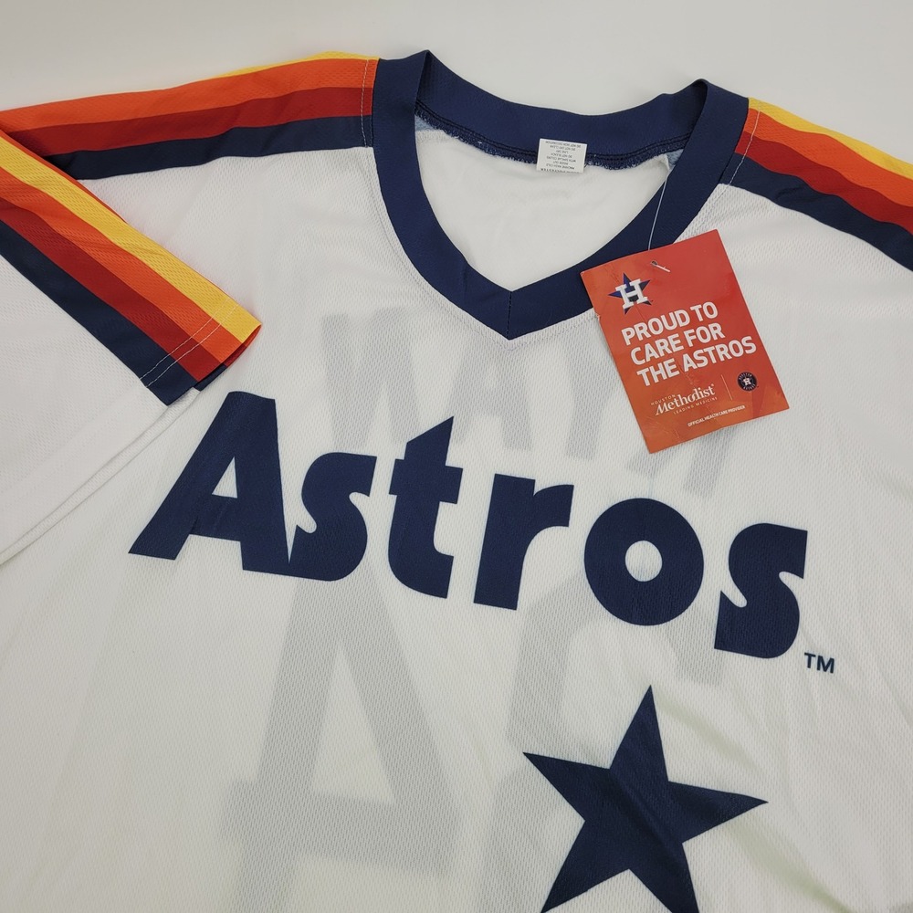 Houston Astros Nolan Ryan #34 White Rainbow Jersey XL Retro Promotional NWT